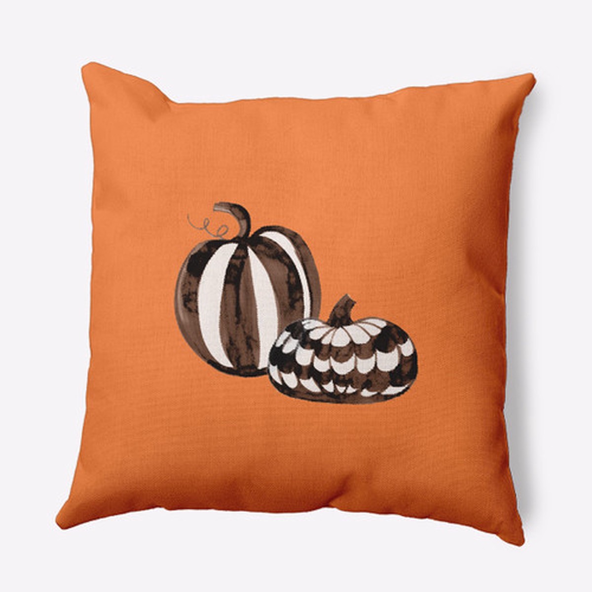 20" x 20" Orange and Black Pumpkin Duo Square Halloween Throw Pillow
