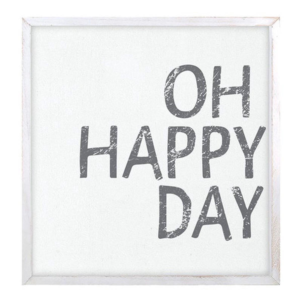 24" White Decorative Word Board with Oh Happy Day Print Design