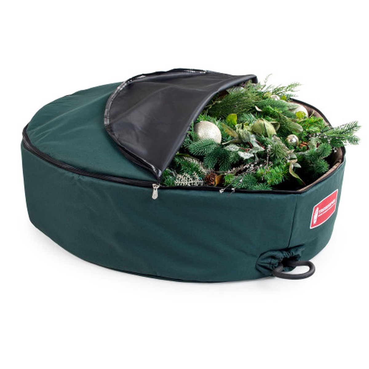 36" Green Unique Christmas Wreath Storage Bag with Removable Handle