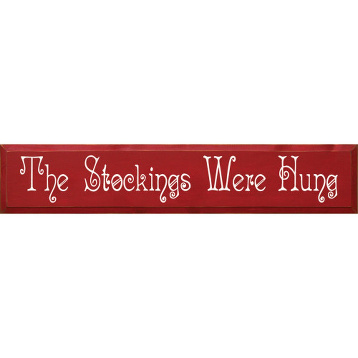 36" Red and White Rectangular The Stocking Were Hung Christmas Wood Sign