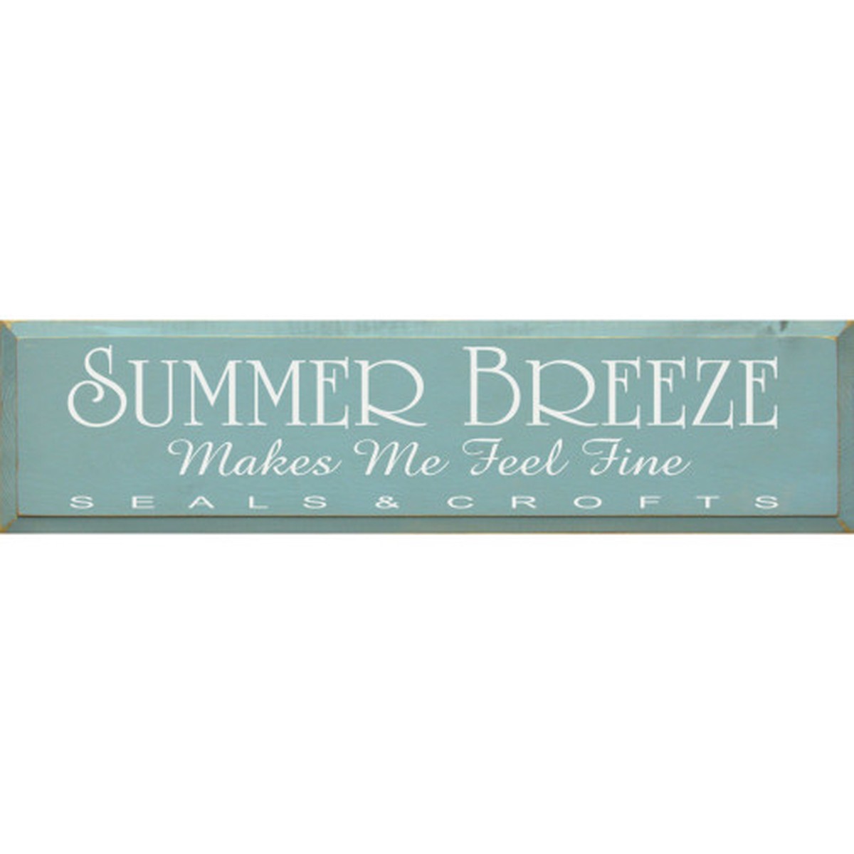36" Sea Blue and White Rectangular Summer Breeze Wood Sign
