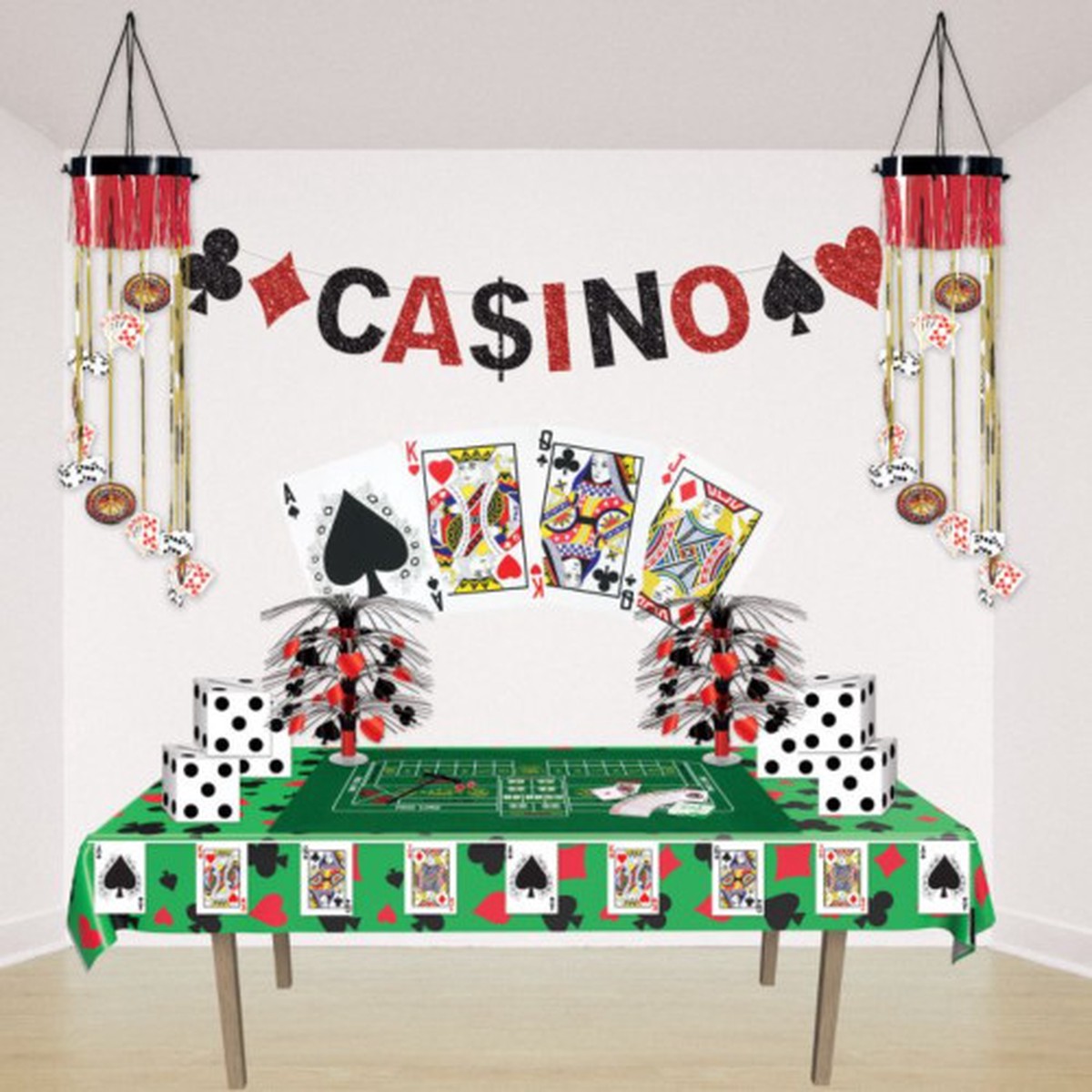 3D Stacking Dice Party Centerpiece - 17" - White and Black - Pack of 24
