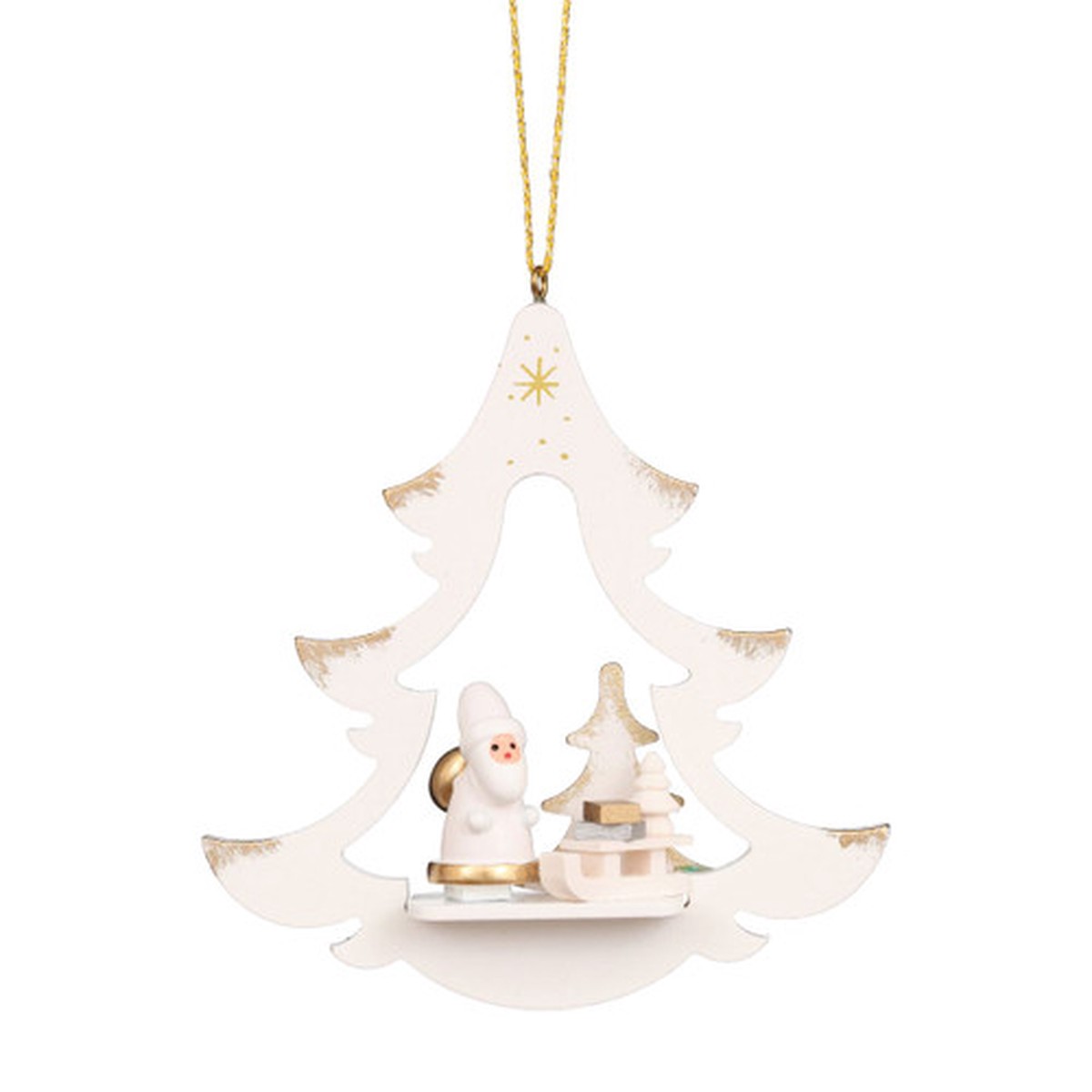 4" Christian Ulbricht Star Christmas Ornament with Santa and Sled