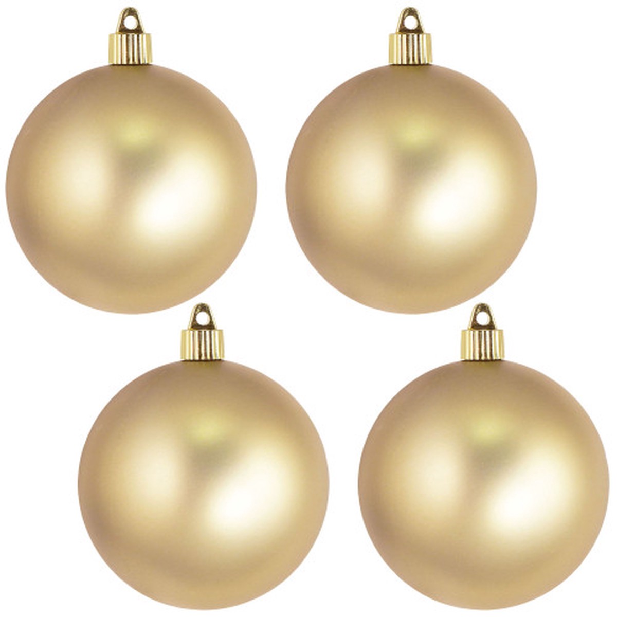 4ct Champagne Gold Shatterproof Christmas Ball Ornaments 4" (100mm)