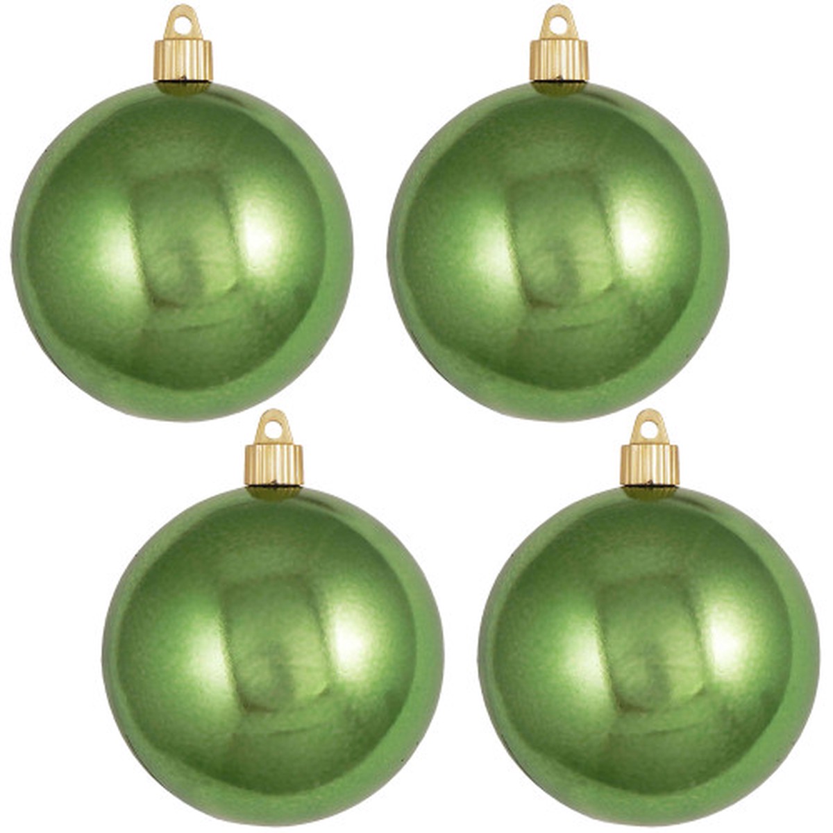 4ct Limeade Green Shatterproof Christmas Ball Ornaments 4" (100mm)