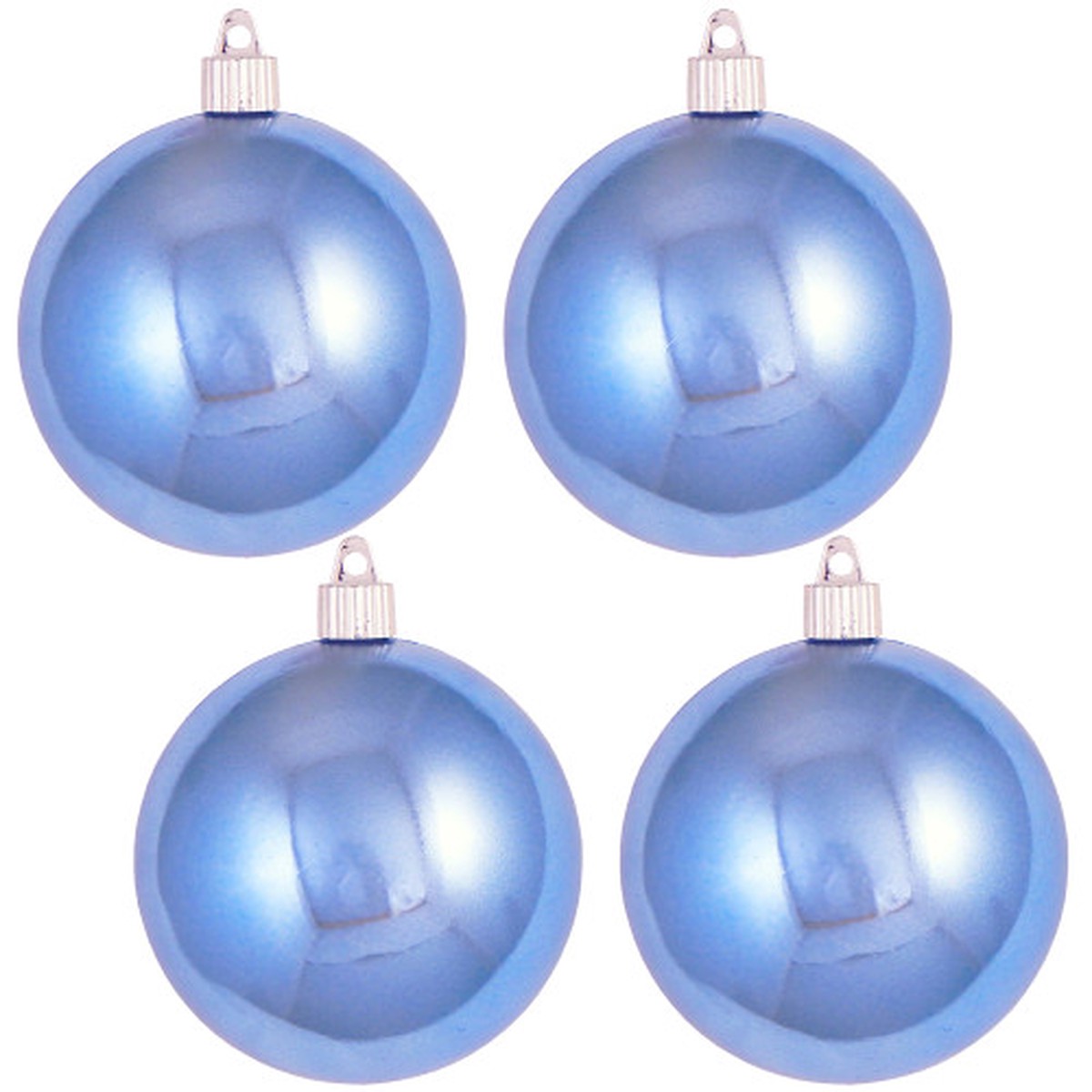 4ct Polar Blue Shatterproof Christmas Ball Ornaments 4" (100mm)