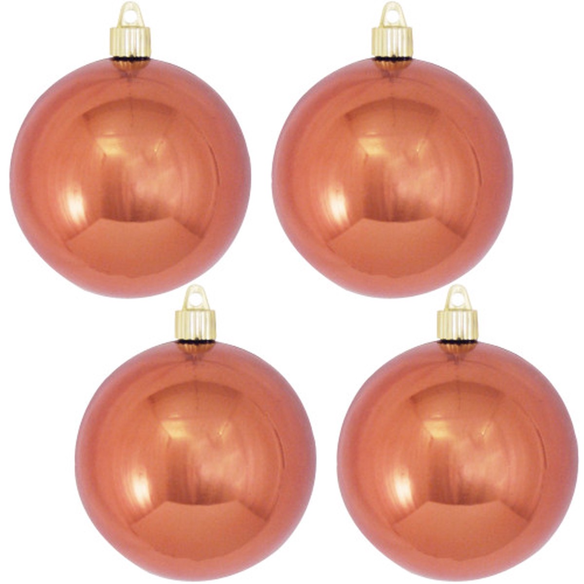 4ct Two Cents Orange Shatterproof Christmas Ball Ornaments 4" (100mm)
