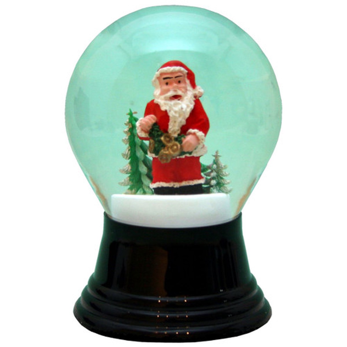 5" Perzy Medium Santa Holding Bells Christmas Snow Globe