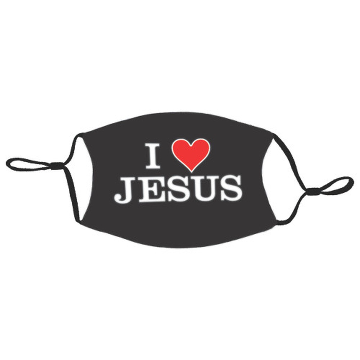 7" Red and Black I Love Jesus Safety Face Mask