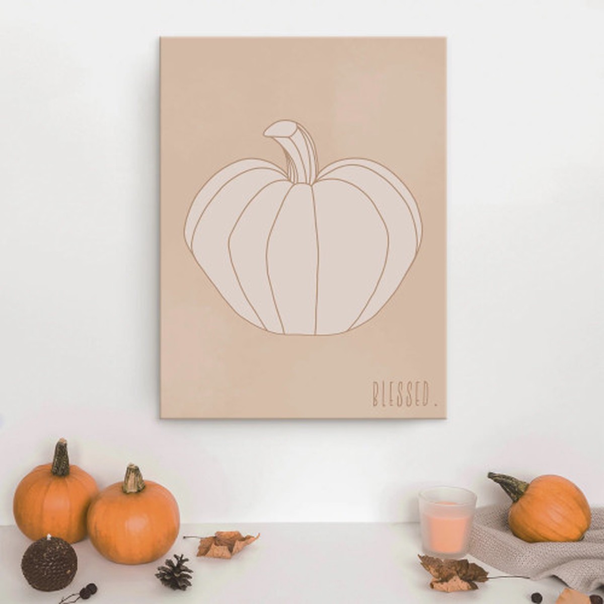 Blessed Pumpkin Framed Wall Art - 16" x 12"