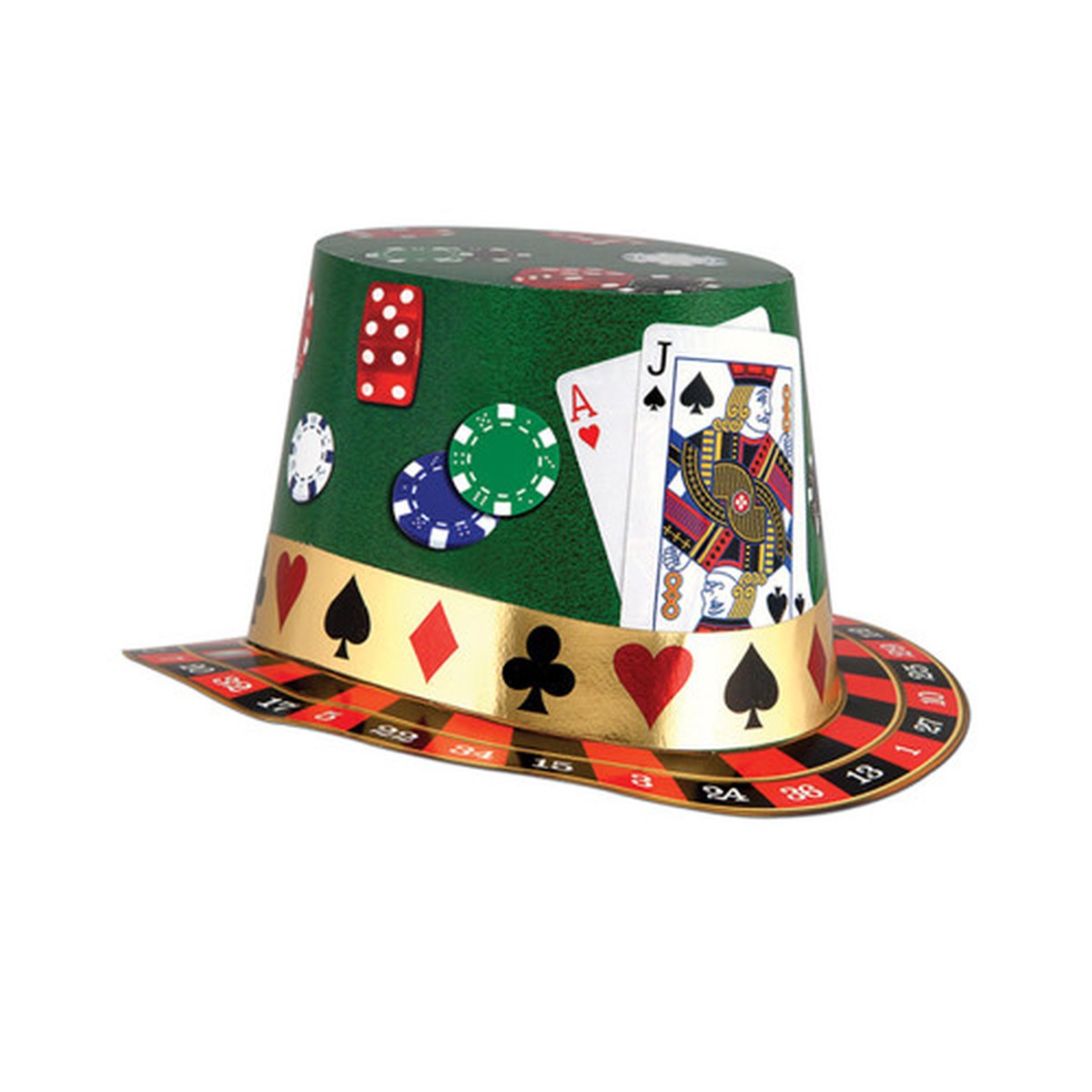 Casino Night Party Hi-Hats - Multicolor - Pack of 25
