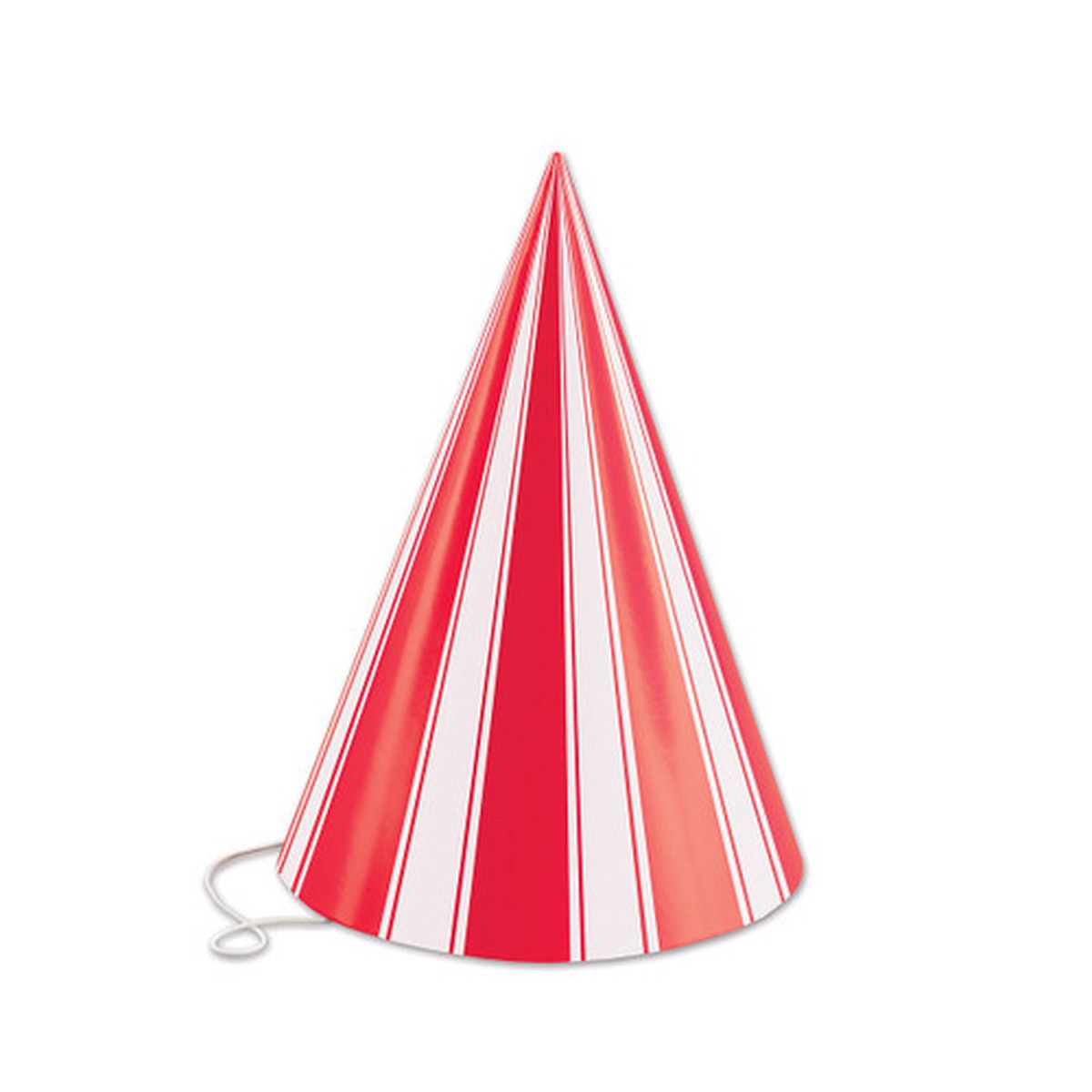 Club Pack of 144 Red and White Striped Fun and Festive Party Cone Hat 6.25"
