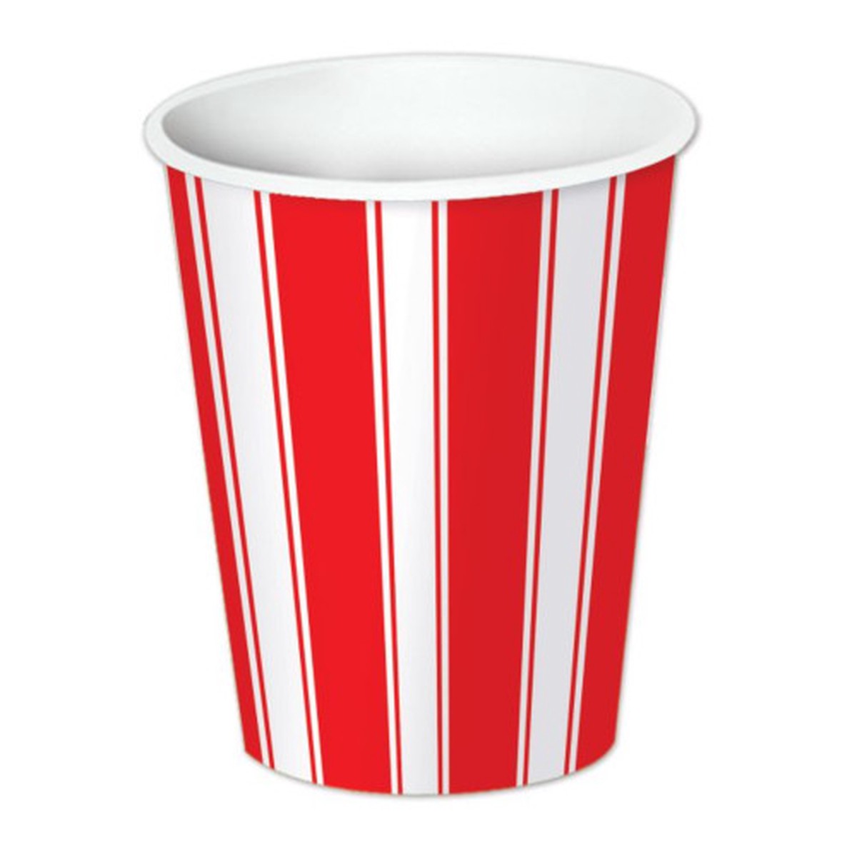 Club Pack of 96 Red and White Striped Disposable Paper Drinking Party Tumbler Cups 9 oz.