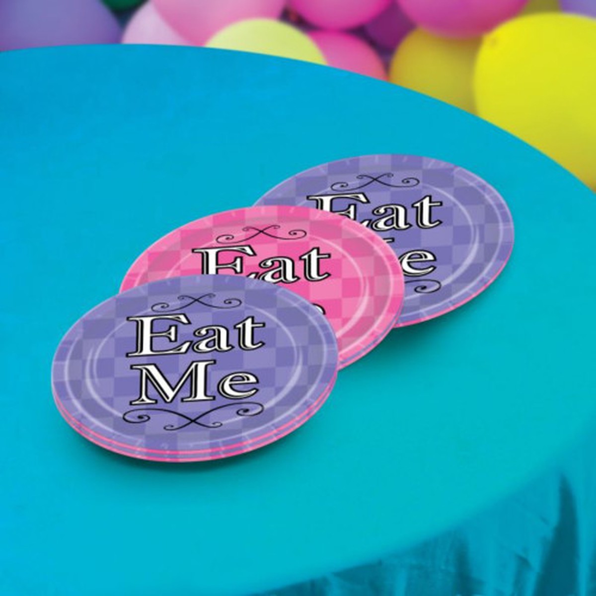 Disposable Hollywood Star Paper Party Dessert Plates - 7" - Purple and Pink - Pack of 96