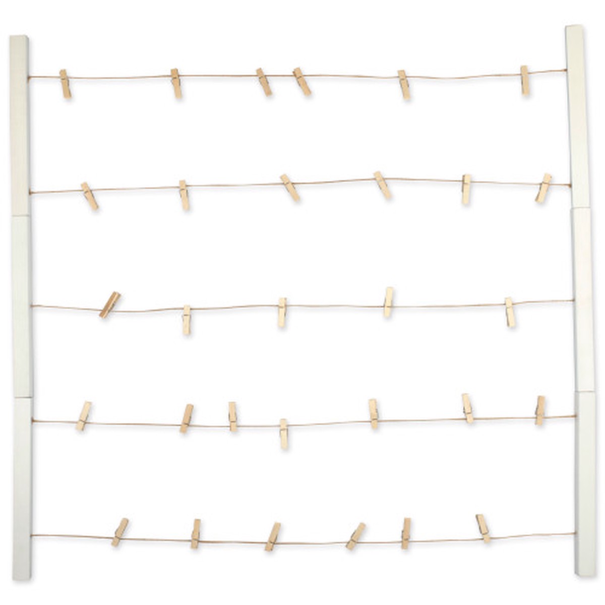 Floating Photo Clothesline Frame with Clips - 29.75" - White