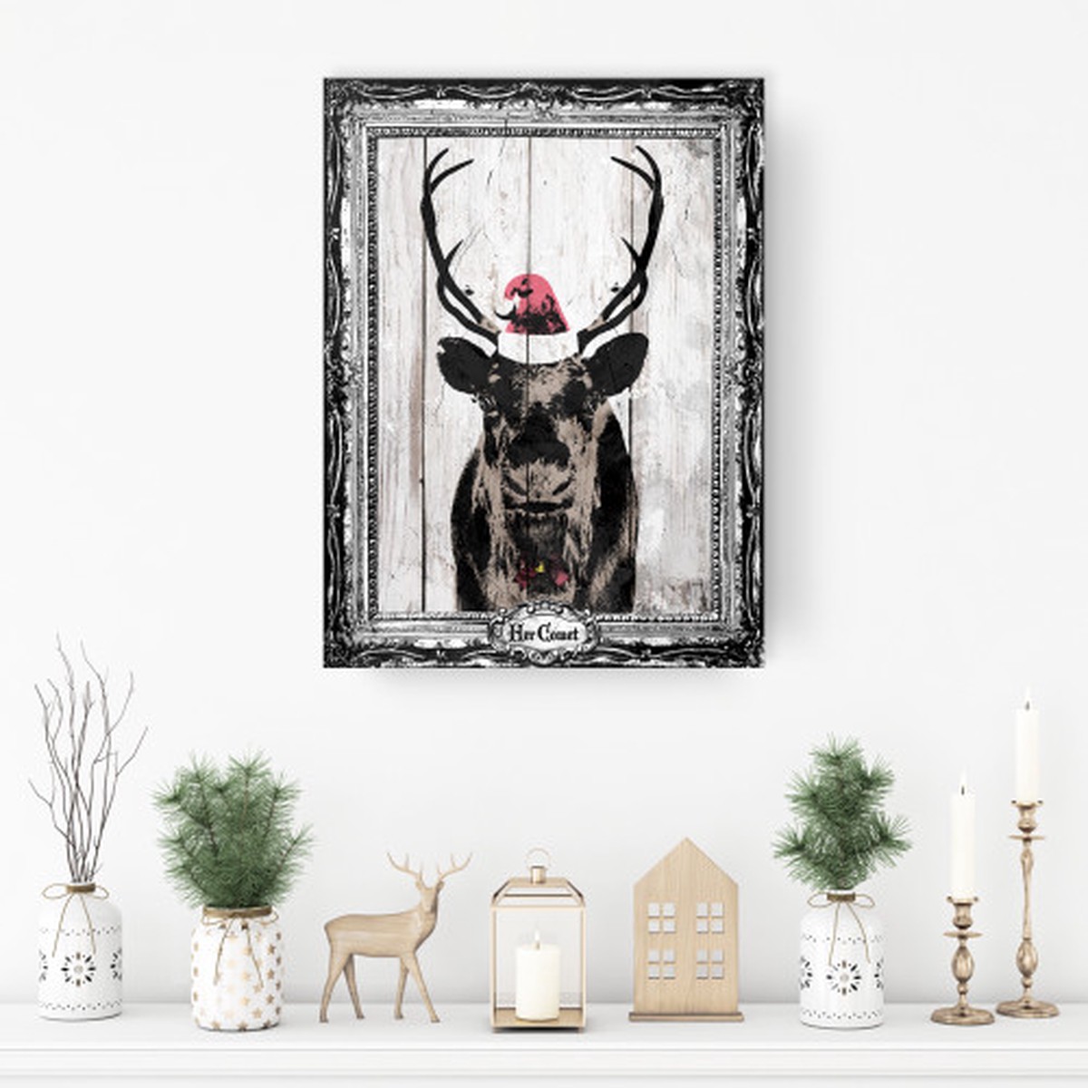 Her Comet Christmas Canvas Framed Wall Art - 30" x 20"