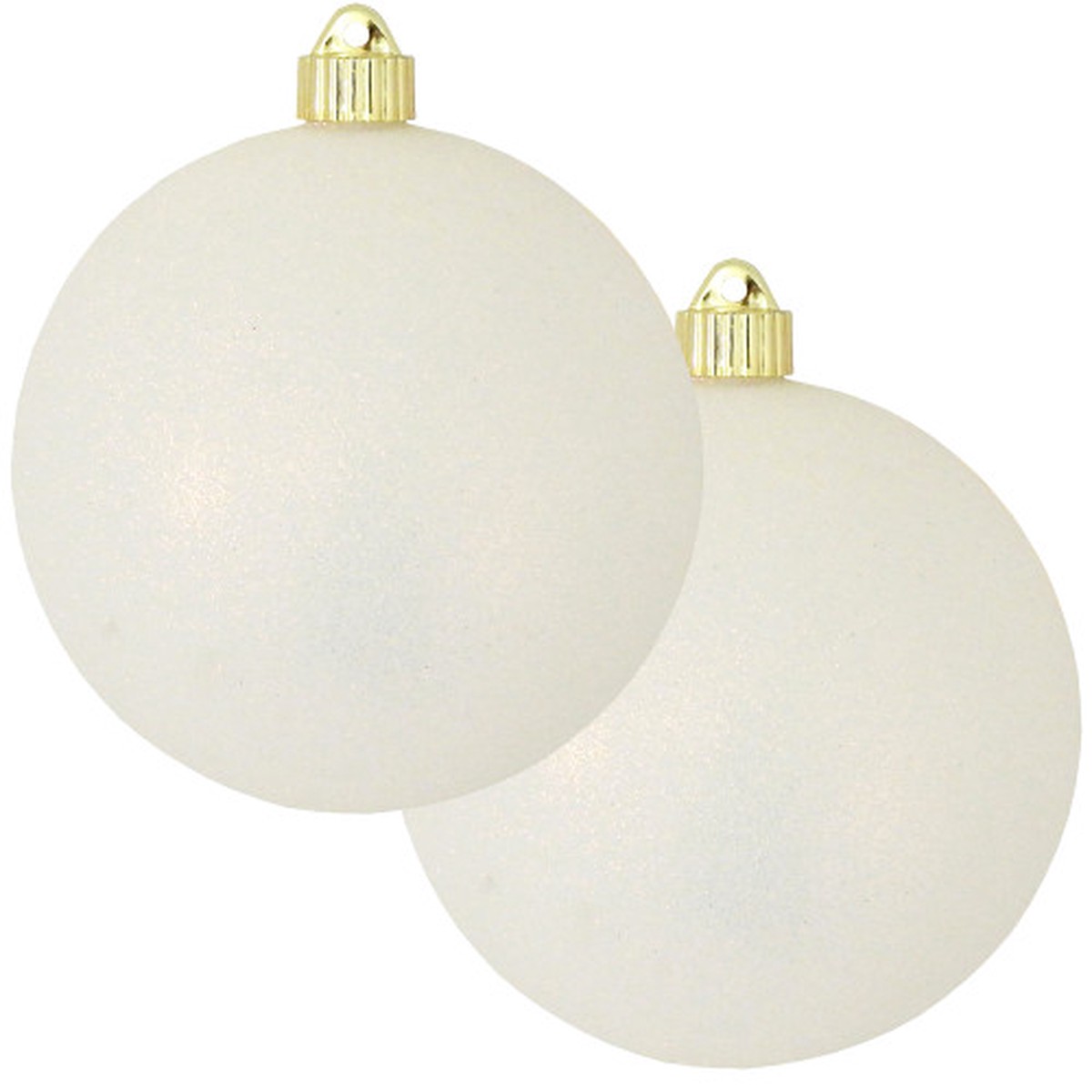 Matte Finish Shatterproof Christmas Ball Ornaments - 4" (100mm) - Snowball White - 4ct