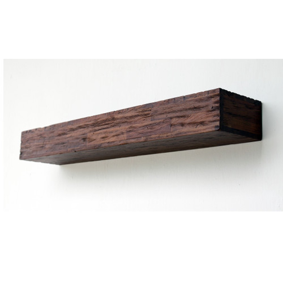 Set of 2 Antique Brown Fireplace Mantel Floating Wall Shelf Beam, 48"