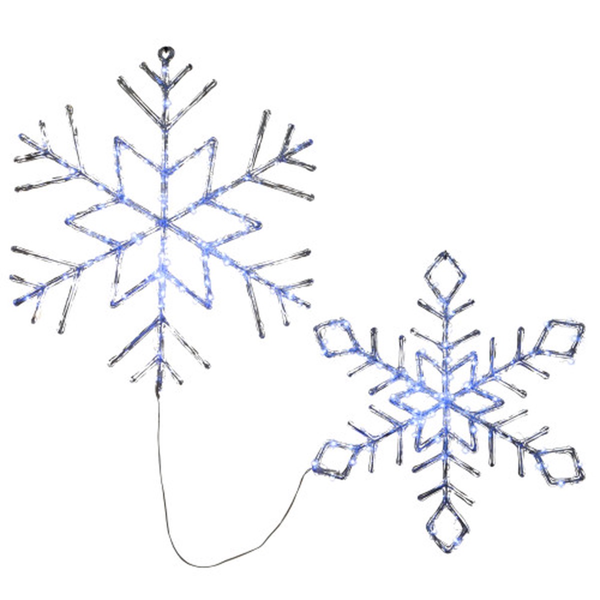 Set of 2 LED Lighted Ice Crystal Snowflakes Christmas Decoration 24.25"