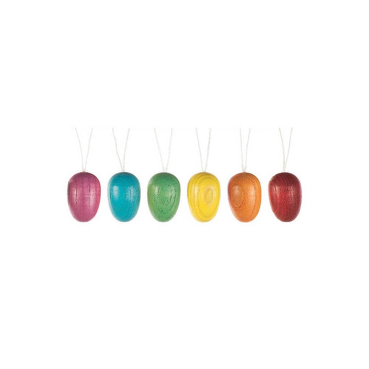 Set of 6 Multi-Color Dregeno Easter Eggs Hanging Ornaments 1.5"
