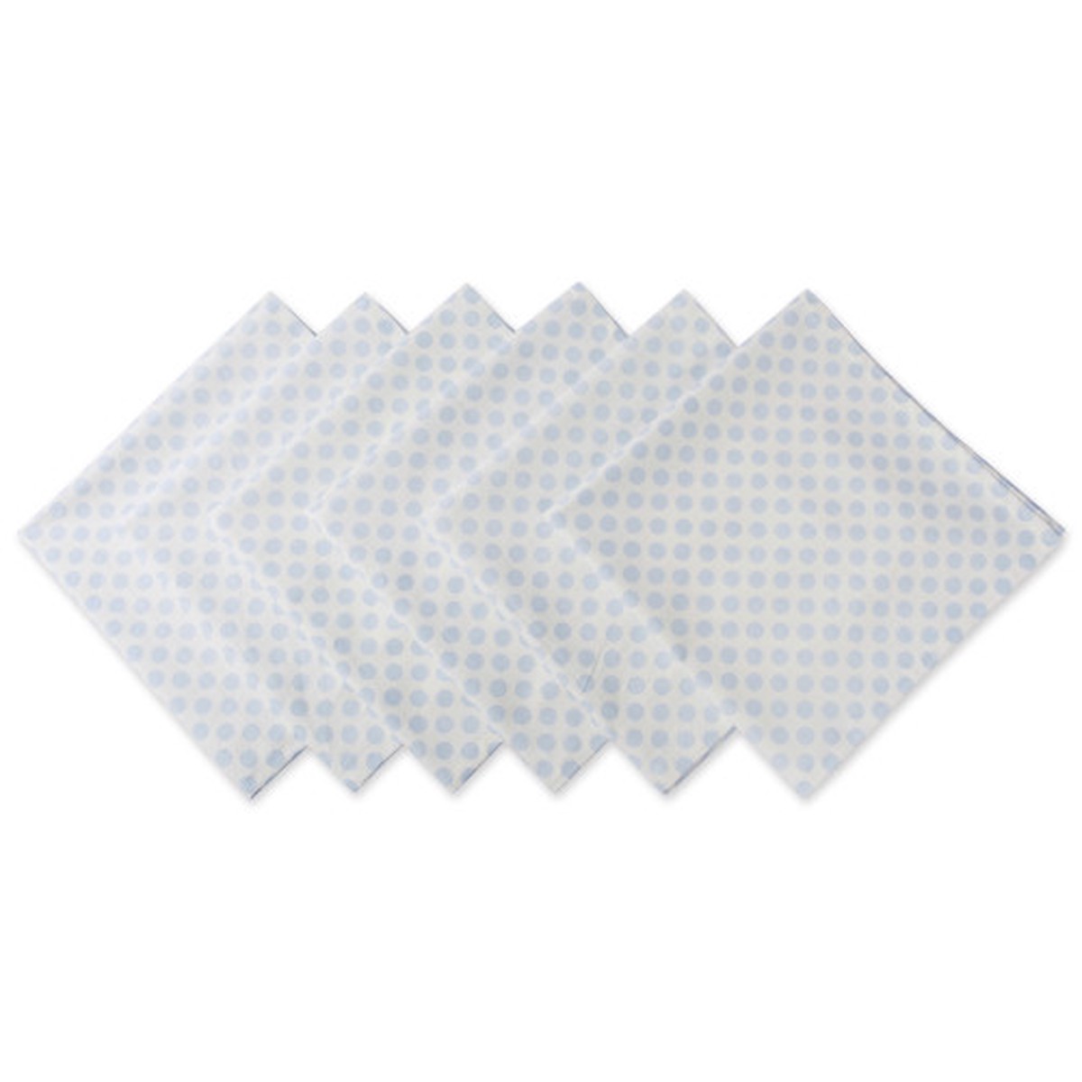 Set of 6 Vibrant White Linen Napkin Printed Dots, 20"