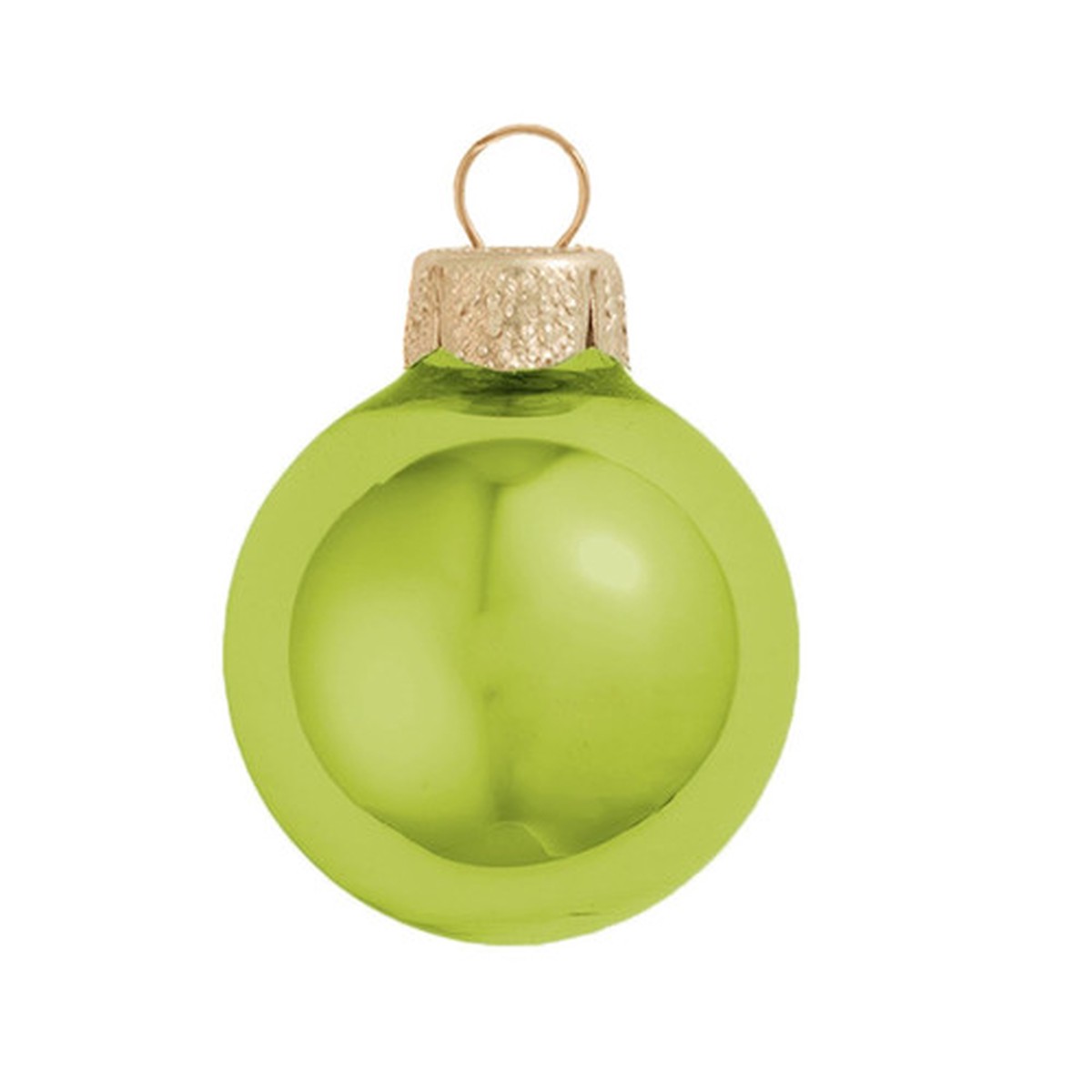 Shiny Finish Glass Christmas Ball Ornaments - 4" (100mm) - Soft Yellow - 6ct