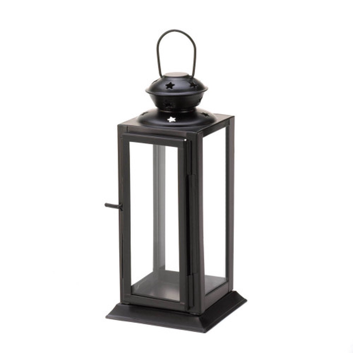 Starlight Candle Lantern - 8" - Black and Clear