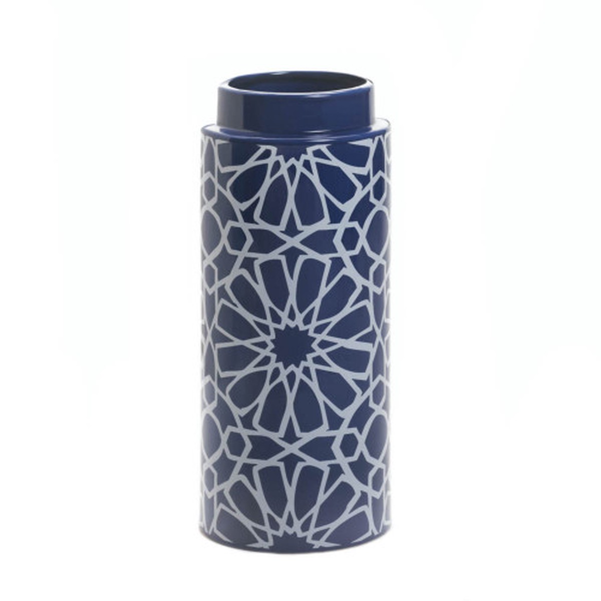 11.5" Blue and White Contemporary Flower Vase