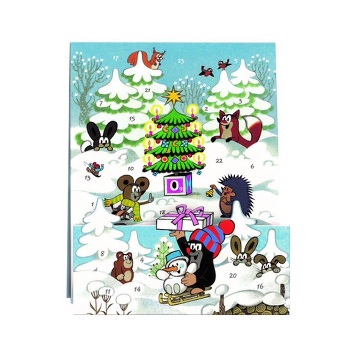 11.5" Korsch Advent Cartoon Forest Animals Christmas Wall Decoration