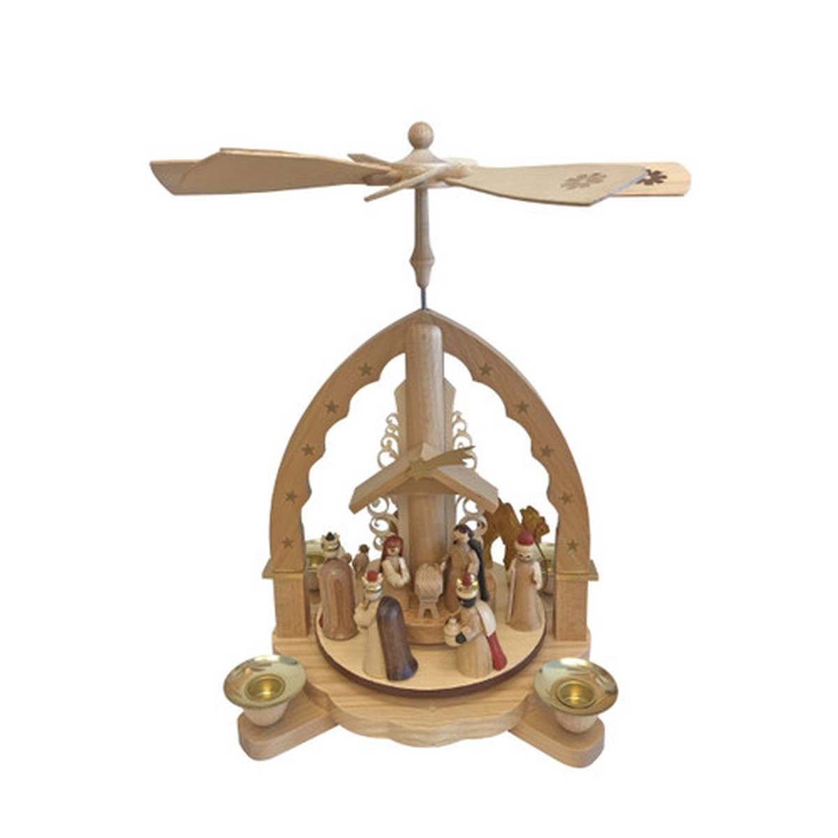 11" Richard Glaesser Nativity Scene Christmas Pyramid Candle Holder