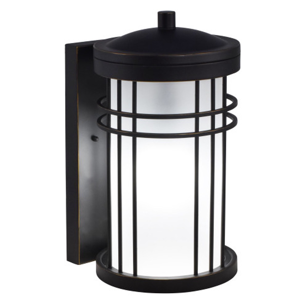 13.75" Cylindrical Outdoor Hand Crafted Glass Wall Sconce