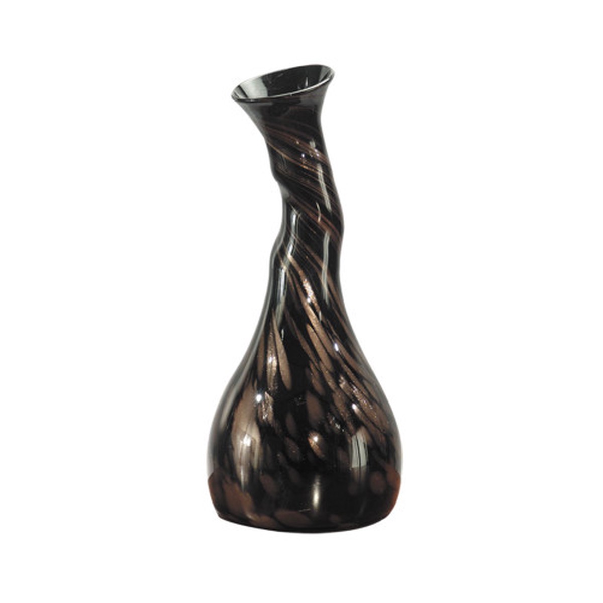 15.75" Twisted Gourd Glass Vase