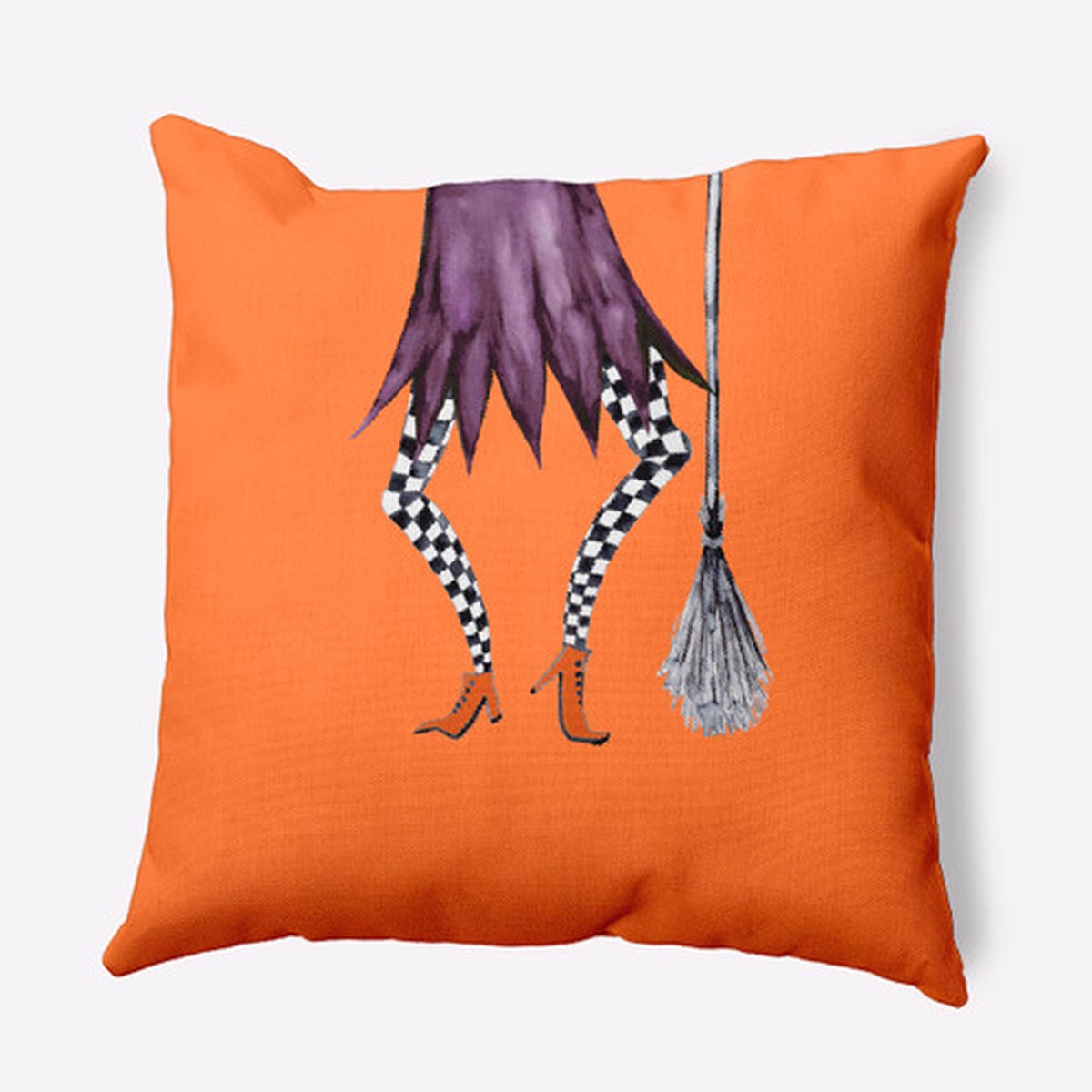18" x 18" Orange and Purple Esmeralda Halloween Throw Pillow