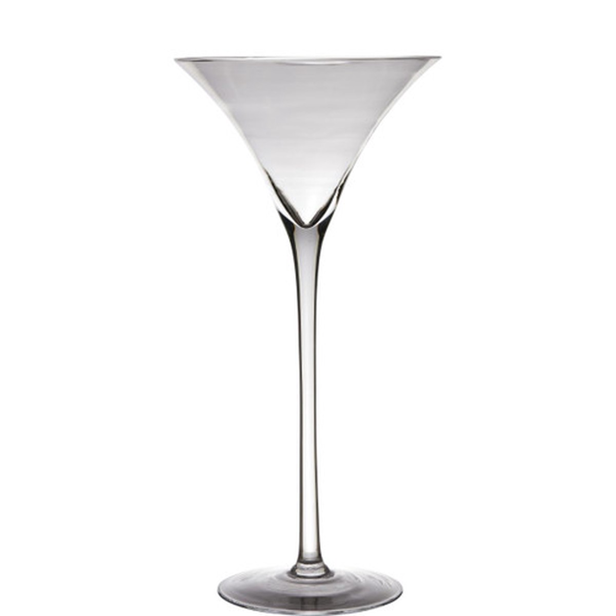 19.5" Clear Contemporary Martini Glass Vase Tabletop Decor - Medium