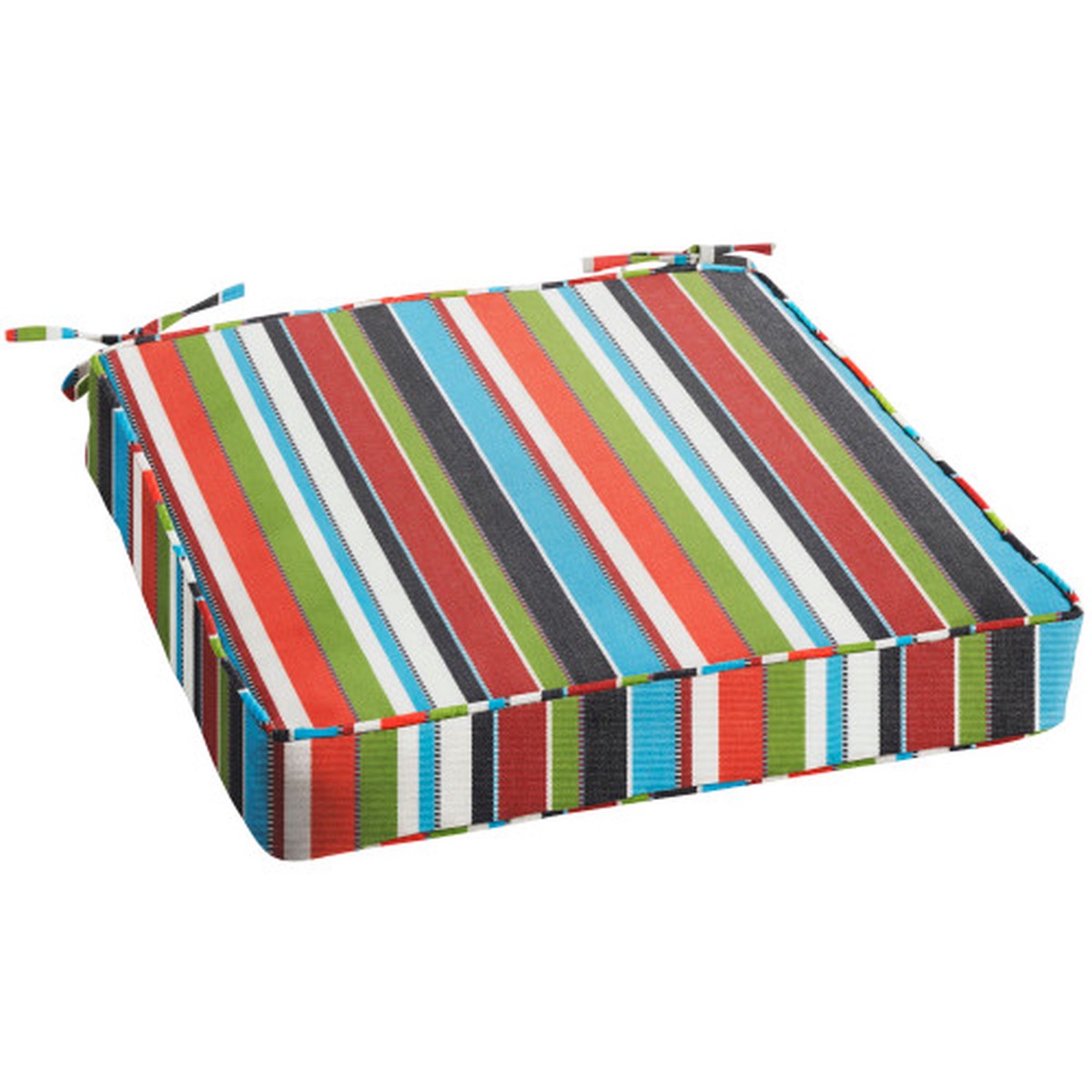 20" Warm and Vibrant Square Home Collections Sunbrella Indoor and Outdoor Striped Single Chair Cushion