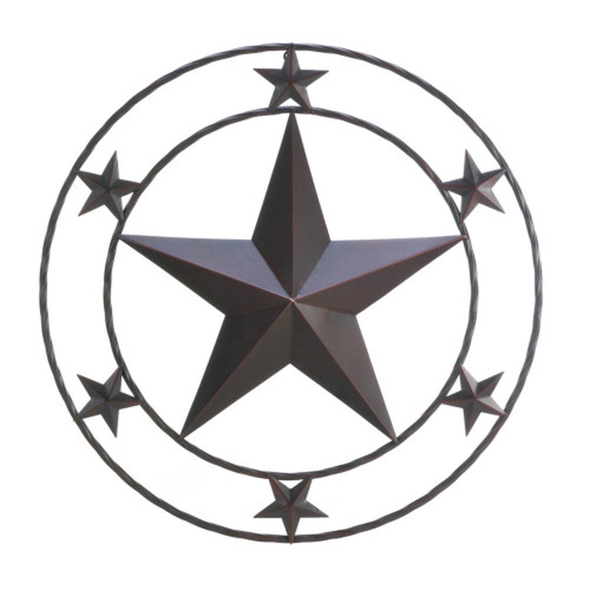24" Metallic Black Texas Star Contemporary Wall Decor