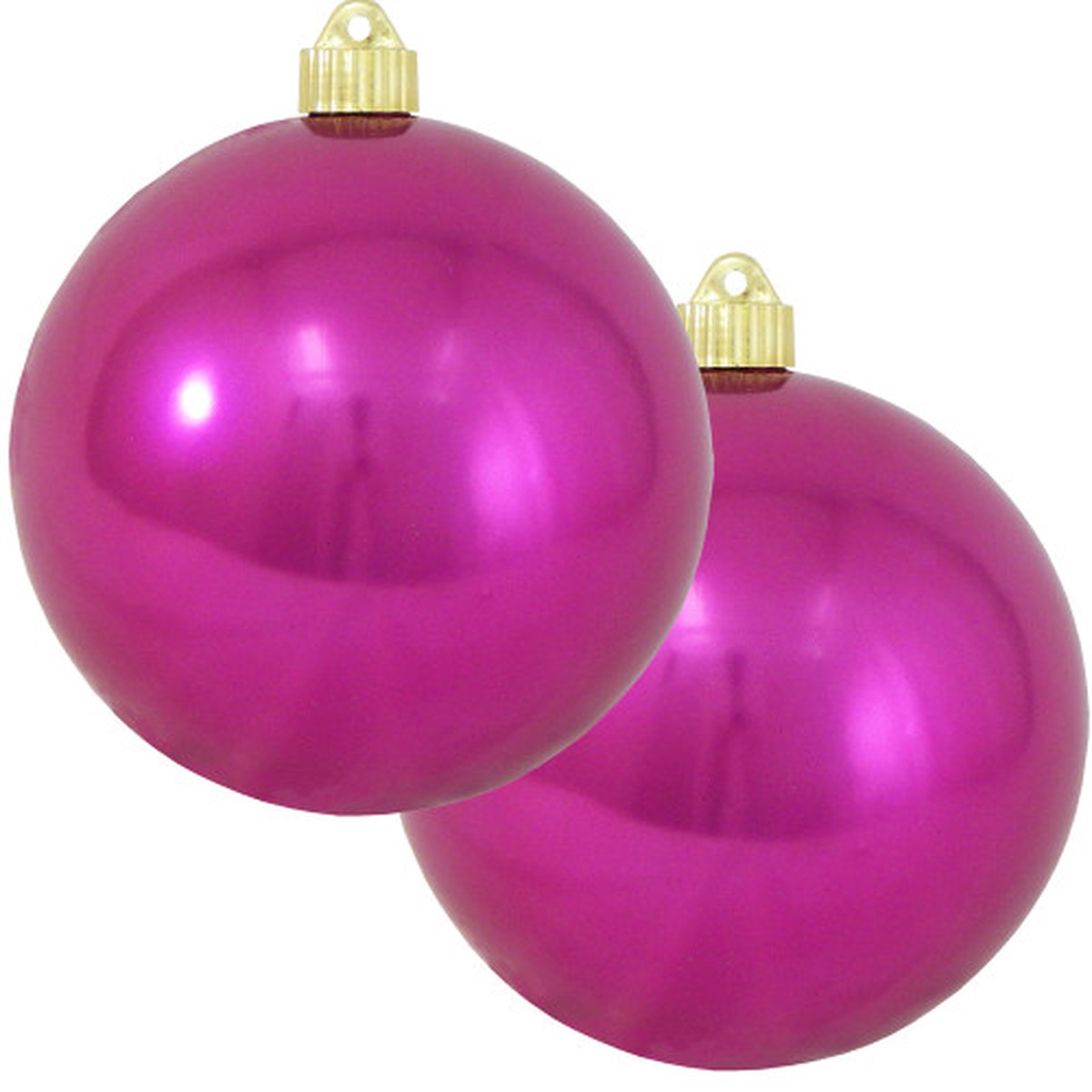 2ct Tutti Frutti pink shatterproof christmas ball ornament 6" (150mm)