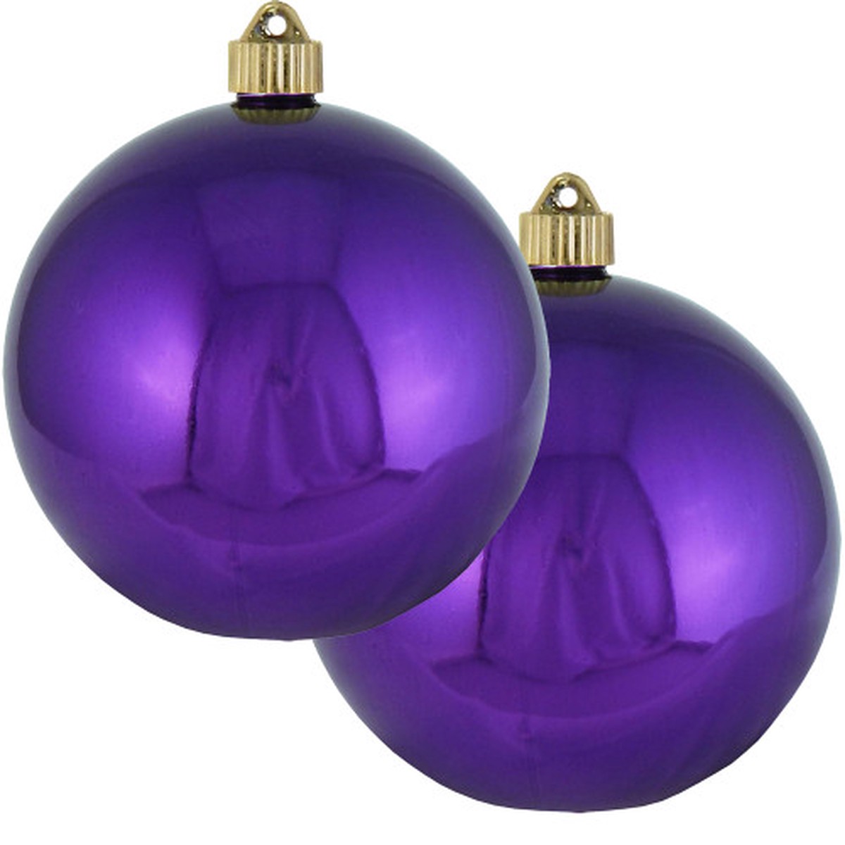 2ct Vivacious Purple Shatterproof Christmas Ball Ornament 6" (150mm)