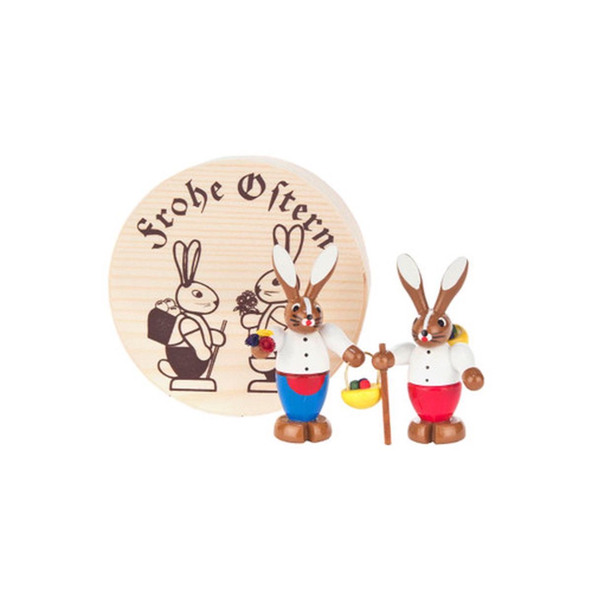 3.25" Dregeno Chip Box Rabbit Couple Easter Ornament