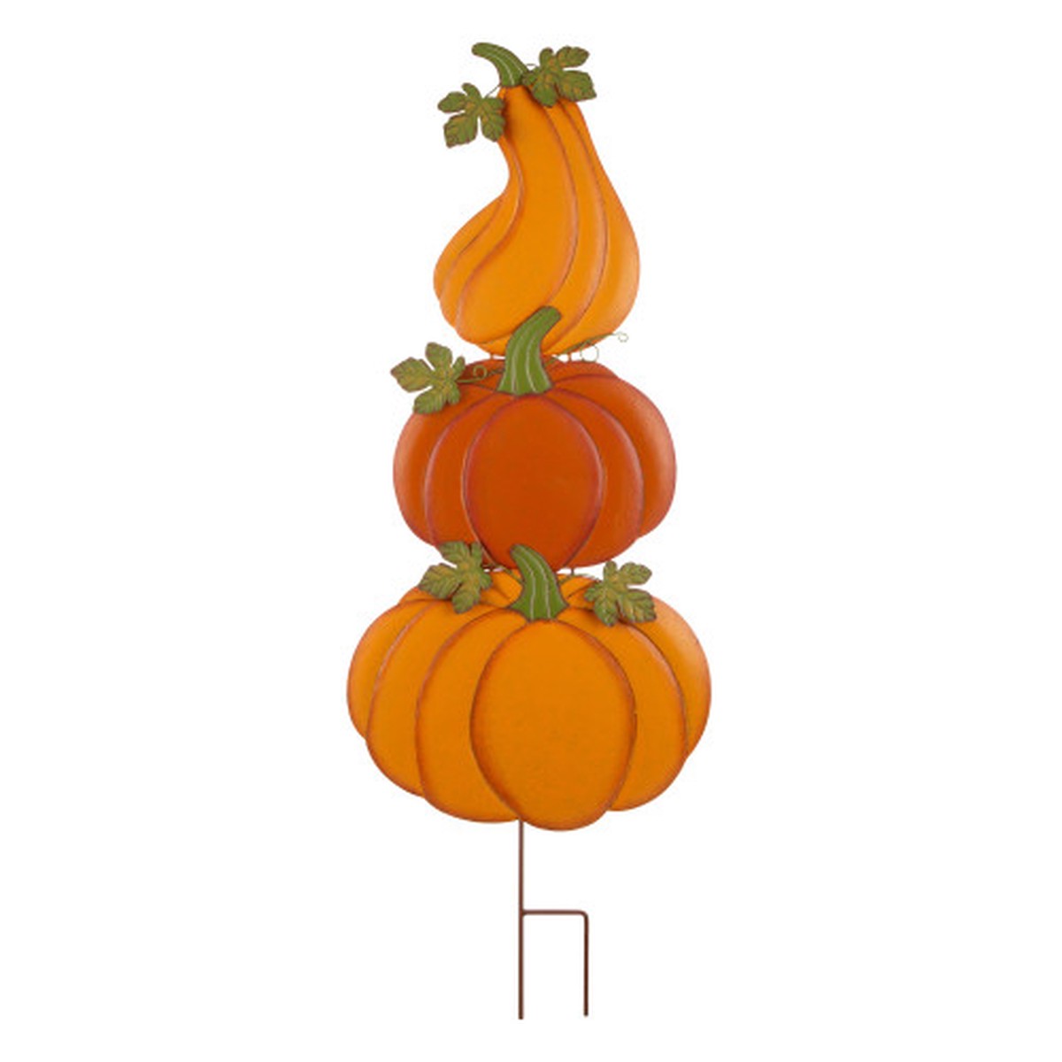 3-in-1 Pumpkins Outdoor Fall Harvest Stake Decoration - 3-Piece