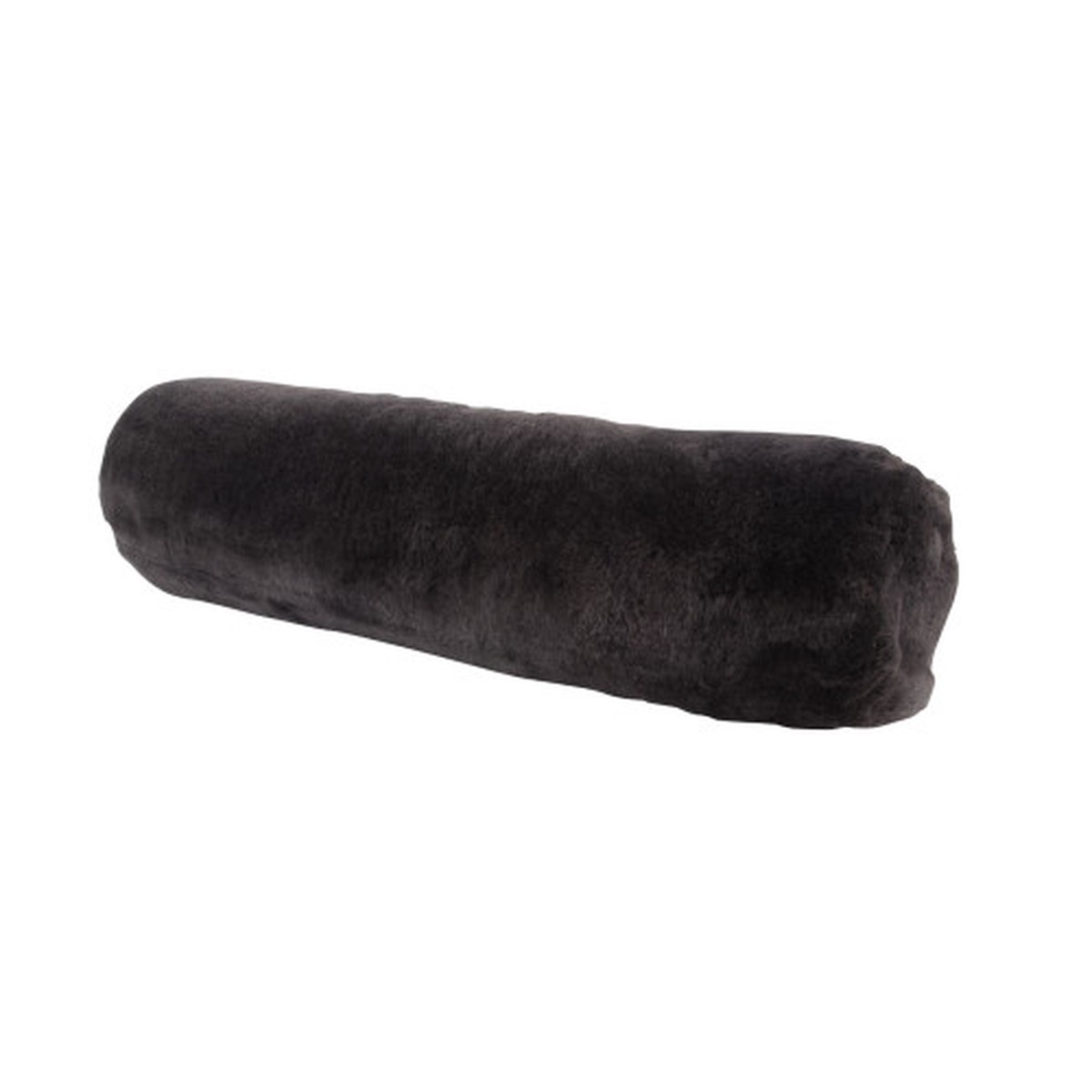 30" Storm Black Rectangular Decorative Shortwool Sheepskin Cushion - Wool Filler