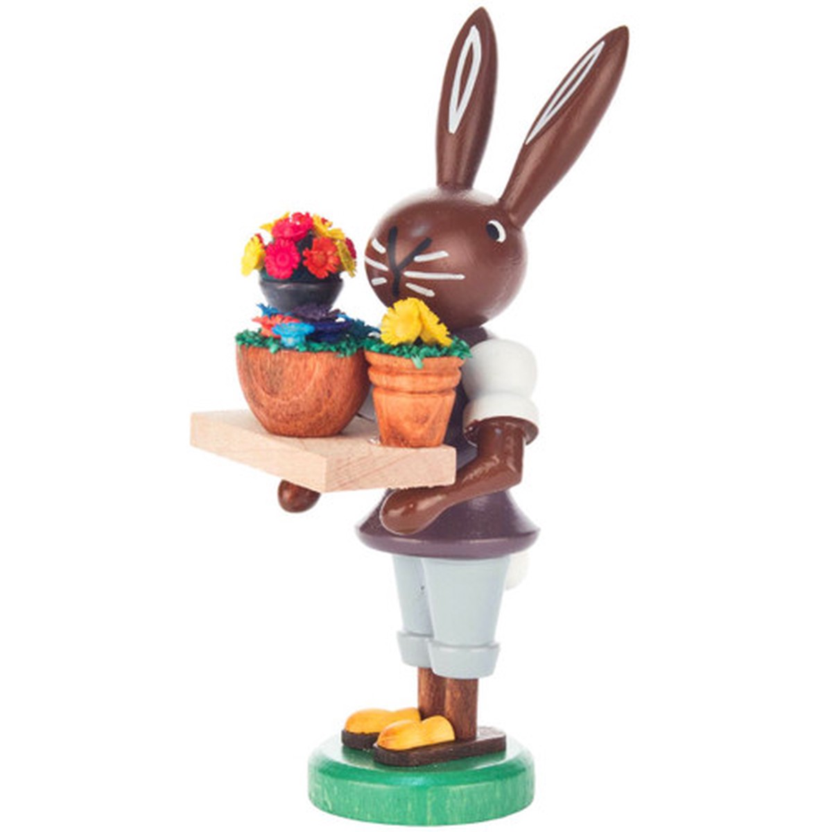 4" Dregeno Bunny Easter Figure with Flowers