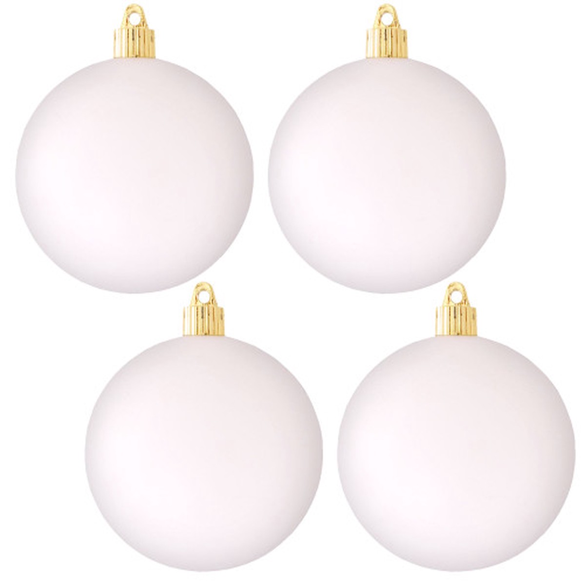 4ct Cloud White Matte Finish Shatterproof Christmas Ball Ornaments 4" (100mm)