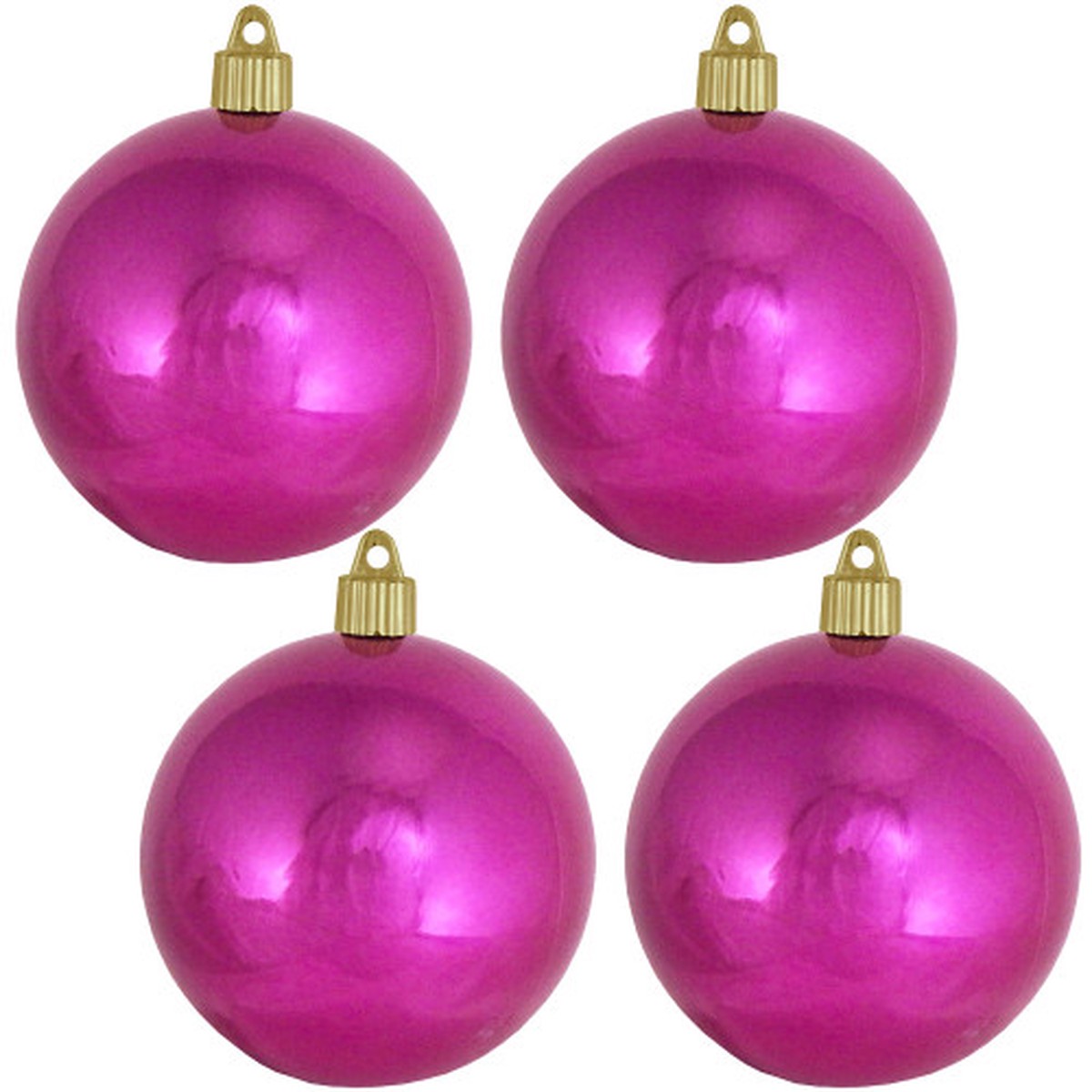 4ct Frutti Pink Shatterproof Christmas Ball Ornaments 4" (100mm)