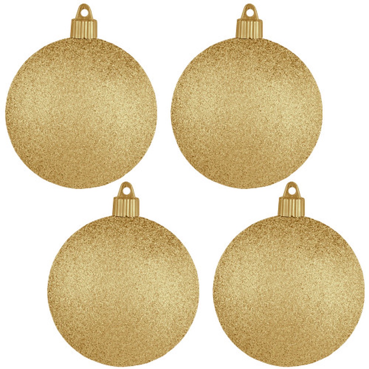 4ct Gold Shatterproof Christmas Ball Ornaments 4" (100mm)
