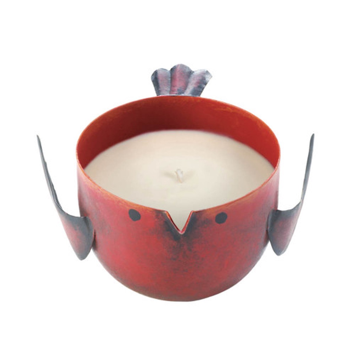 5.5" Red and White Apple Birdie Aromatherapy Candle