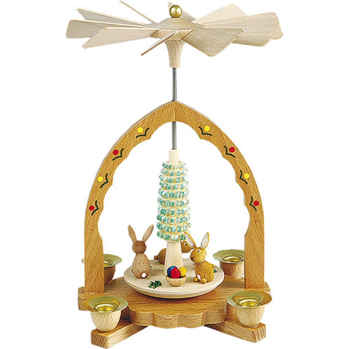 7" Richard Glaesser Rabbit Family Easter Pyramid Candle Holder