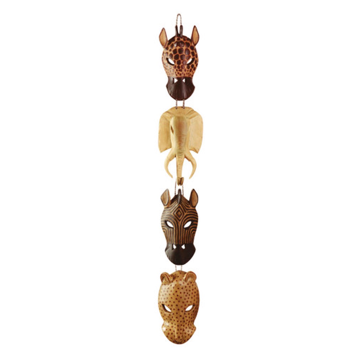 Animal Masks Wall Plaque - 27.25" - Brown and Yellow