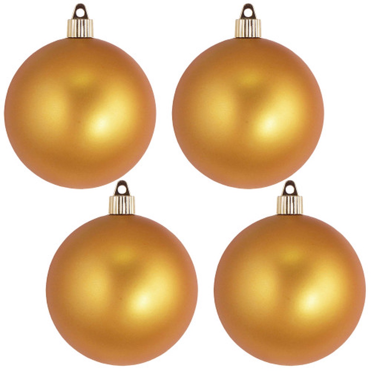 Matte Finish Shatterproof Christmas Ball Ornaments - 4" (100mm) - Imperial Gold - 4ct