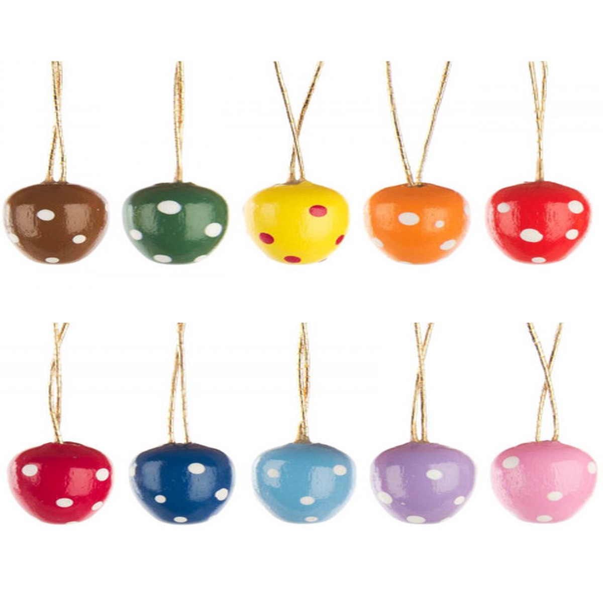 Set of 10 Multi-Color Dregeno Easter Egg Hanging Ornaments 0.5"